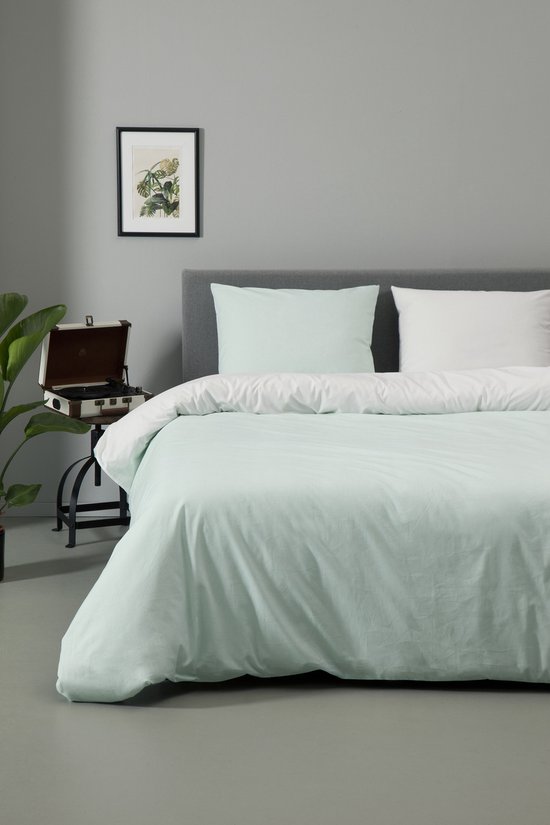 Ten Cate Dekbedovertrek - Dekbedovertrek 200 x 200 tweepersoons - Dekbedovertrekken - Dekbedovertrek 200x220 - Malaga Groen Wit van Merkloos — afbeelding 3