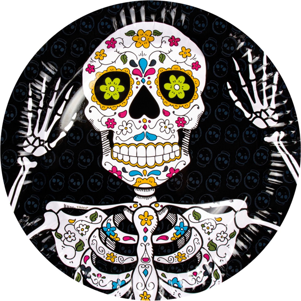 BOLAND BV - 6 kartonnen Día de los muertos borden - Decoratie > Borden