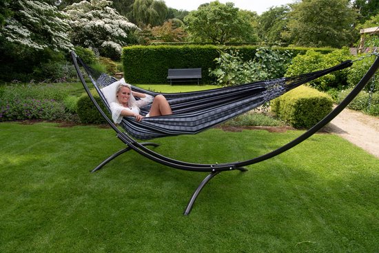 Hamac Double ' Comfort' Noir White - Zwart