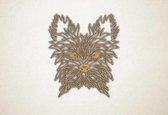 Line Art - Hond - Yorkshire Terrier - M - 70x60cm - Eiken - geometrische wanddecoratie