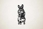 Wanddecoratie - Hond - Franse bulldog 2 - S - 58x23cm - Zwart - muurdecoratie - Line Art