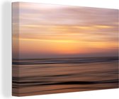 Canvas Schilderij Zonsondergang aan zee - 90x60 cm - Wanddecoratie