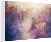 Oeuvre abstraite à l'aquarelle avec des taches violettes et brunes 90x60 cm - Tirage photo sur toile (Décoration murale salon / chambre)