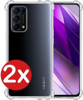 Oppo Find X3 Lite Hoesje Siliconen Shock Proof Case Transparant - Oppo X3 Lite Hoesje Cover Extra Stevig - Transparant - 2 PACK