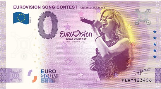 Afbeelding van het spel Stefania Liberakakis souvenir biljet Eurovision Song Contest 2021