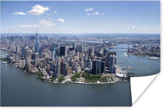 Luchtfoto New York Poster 60x40 cm - Foto print op Poster