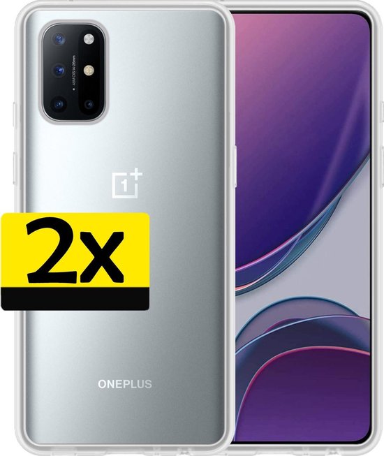 OnePlus 8T cas de cas transparent - OnePlus 8T Case Housse en Siliconen transparent - 2 Pièces