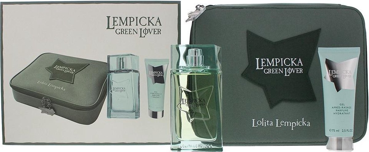 Lolita Lempicka Green Lover 3 Piece Eau De Toilette 100ml Aftershave Balm 75ml Pouch N/a