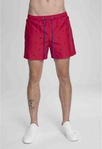 Urban Classics Zwemshorts -XL- Embroidery Rood