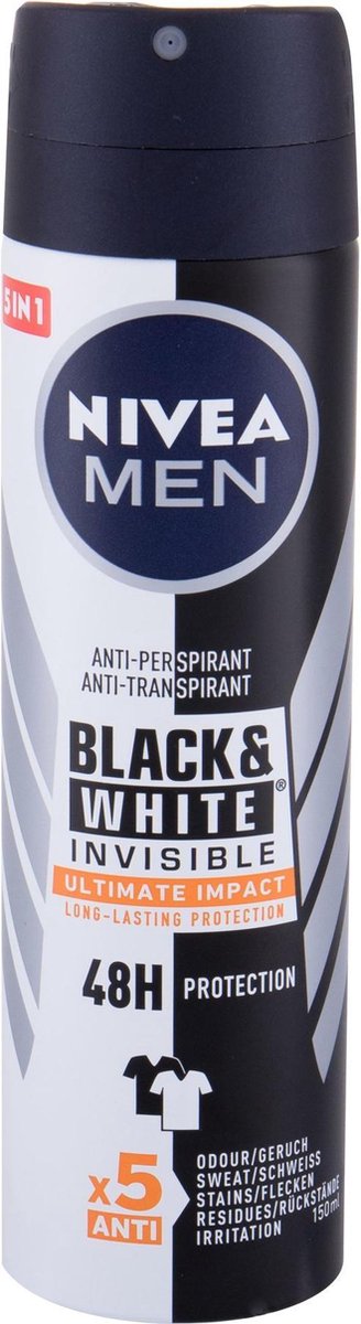 Goedkoopste Nivea - Men Invisible Black & White Ultimate Impact - Spray Antiperspirant