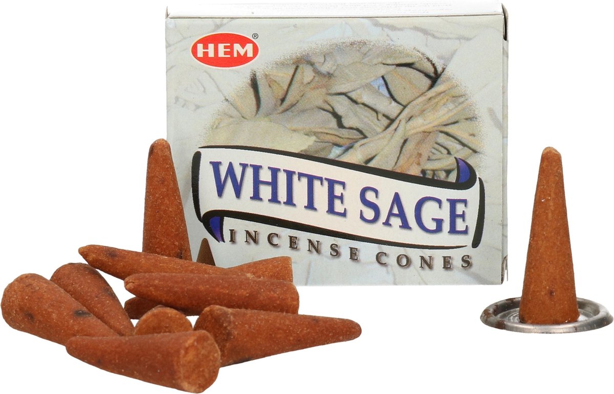 4x pakjes wierook witte Salie met 10x kegeltjes - Huis reinigen and relax