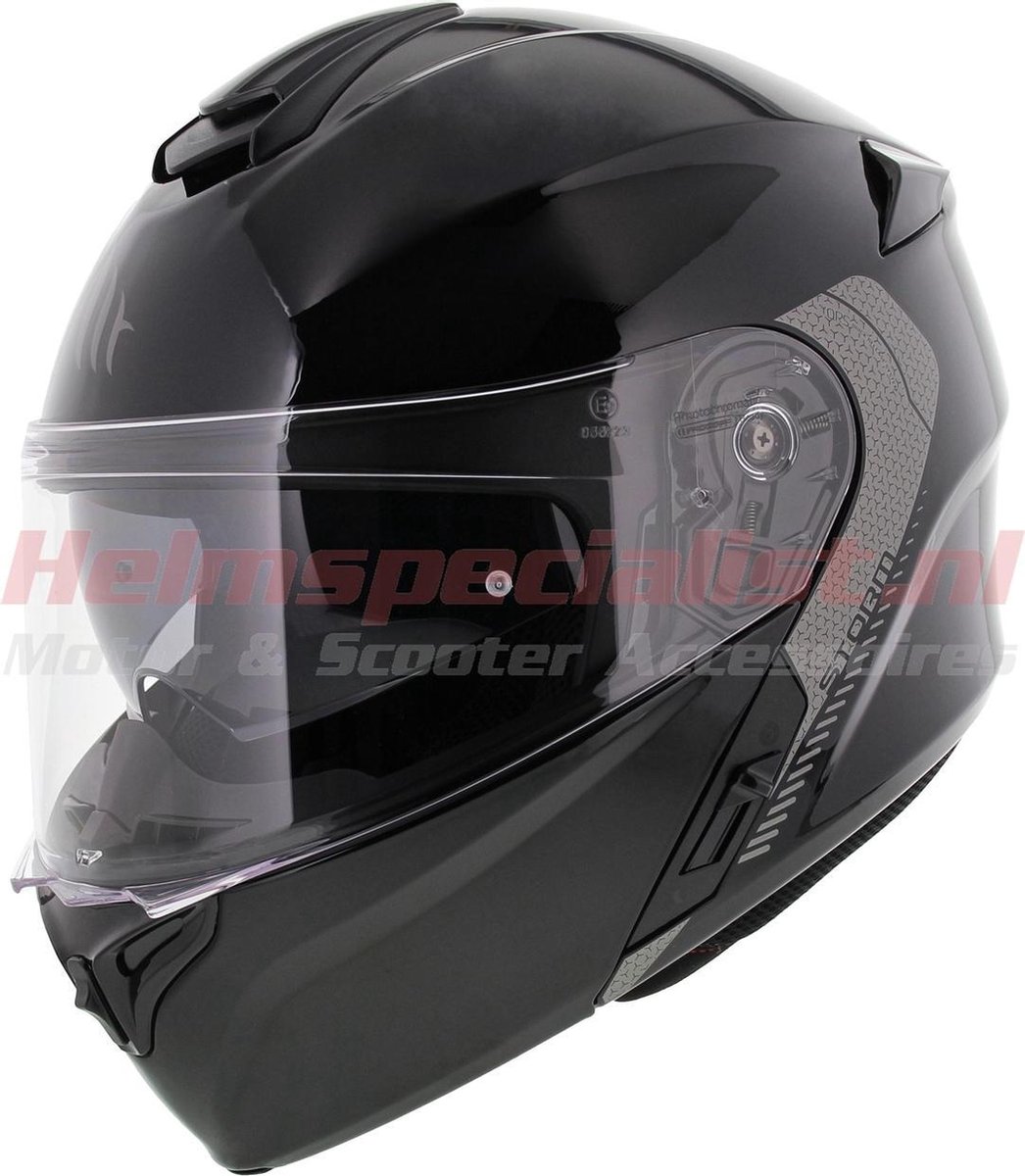 MT Storm SV systeemhelm glans zwart S