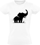 Olifant Dames t-shirt | dier | dierendag | Afrika | safari | grappig | cadeau | Wit