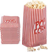 sachets à pop-corn relaxdays rouge-blanc - boîtes à pop-corn - 144 pièces - sacs à distribuer