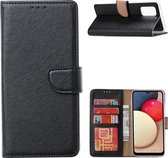 Hoesje Geschikt Voor Samsung Galaxy A02s Hoesje Geschikt Voor Samsung Galaxy A02s bookcase wallet case - Zwart