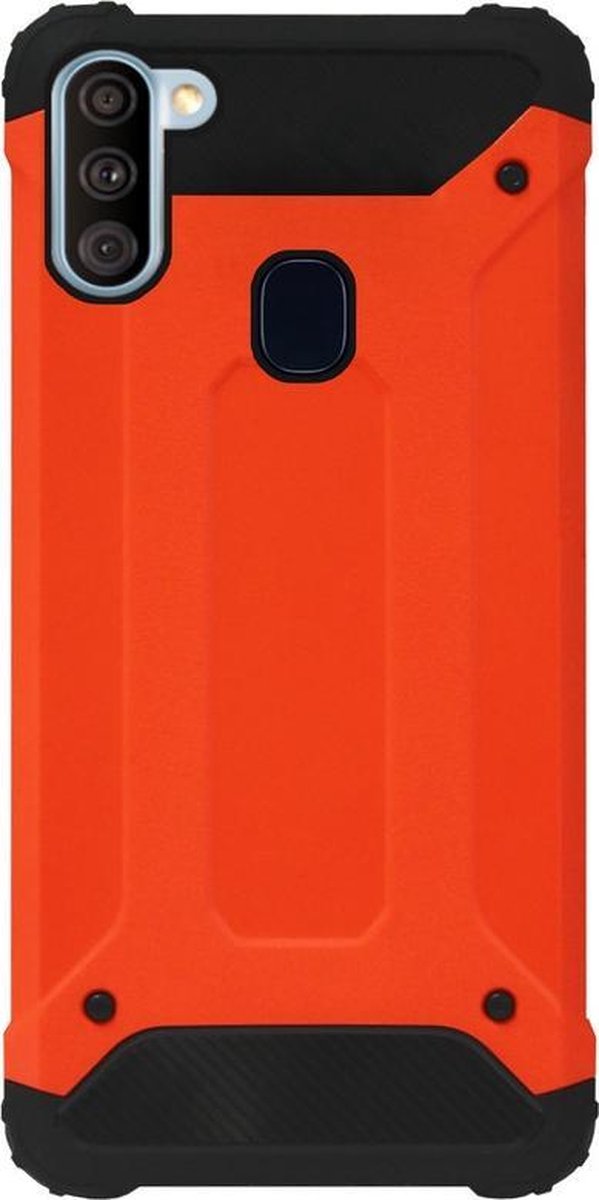 WLONS Rubber Kunststof Bumper Case Hoesje Geschikt voor Samsung Galaxy A11/ M11 - Oranje