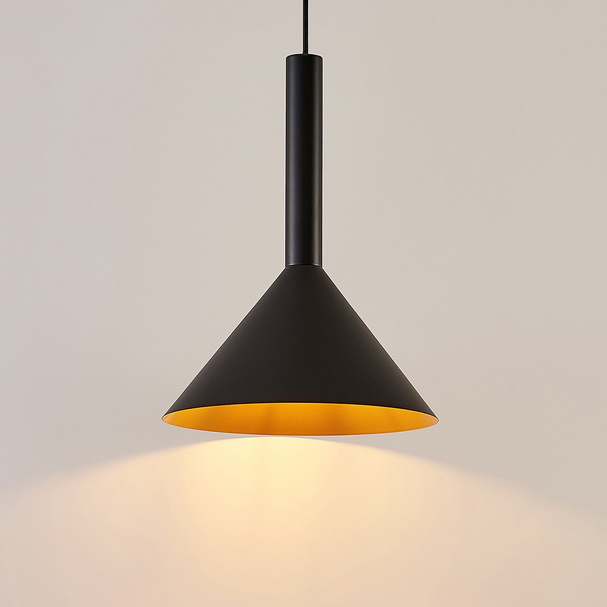 Arcchio - hanglamp - 1licht - staal - H: 40 cm - E27 - zwart, goud