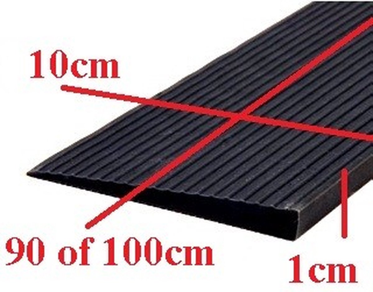 Goedkoopste Roege international Drempelhulp 1 cm zwart met lijmlaag 100 mm x 1000 mm