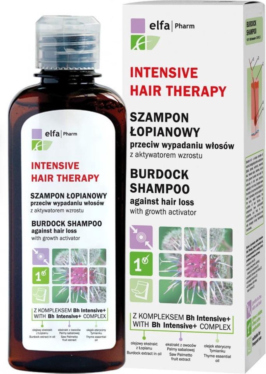 Elfa Pharm - Intensive Hair Therapy Burdock Shampoo szampon łopianowy do włosów przeciw wypadaniu z aktywatorem wzrostu