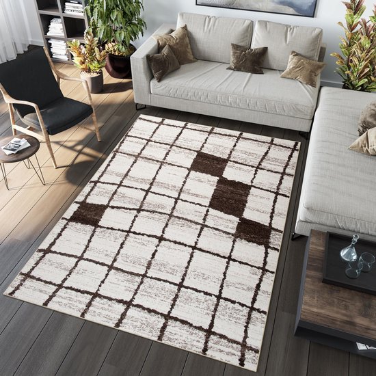 Tapiso Sari Vloerkleed Woonkamer Wit Tapijt Karpet Maat- 80x150