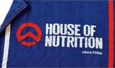 House of Nutrition - Sports Towel (84 x 50 cm - Blauw) met opbergvakjes en sleeve - 100% katoen - Fitness handdoek