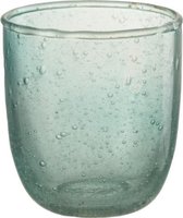 J-Line Theelichthouder Bubbels Glas Aqua Small