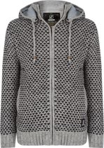 Gebreid Wollen Heren/Uni Vest van Schapenwol met Polyester Fleece voering en afneembare capuchon - SHAKALOHA - M Marlin Grey L