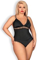Obsessive - erotische lingerie - set van string & beha - zwart - S/M - SET864