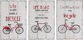 J-Line Paneel Fiets Mdf Rood Assortiment Van 3