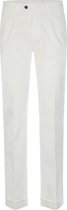 The English Hatter Herfst/Winter 2021 Pantalon met Bandplooi en omslag Mannen Wit Katoen Maat: 26