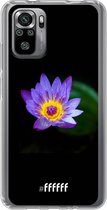 6F hoesje - geschikt voor Xiaomi Redmi Note 10S -  Transparant TPU Case - Purple Flower in the Dark #ffffff