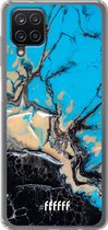 6F hoesje - geschikt voor Samsung Galaxy A12 - Transparant TPU Case - Blue meets Dark Marble #ffffff
