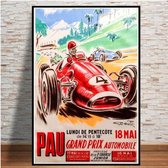 World Grand Prix Retro Poster 3 - 20x25cm Canvas - Multi-color