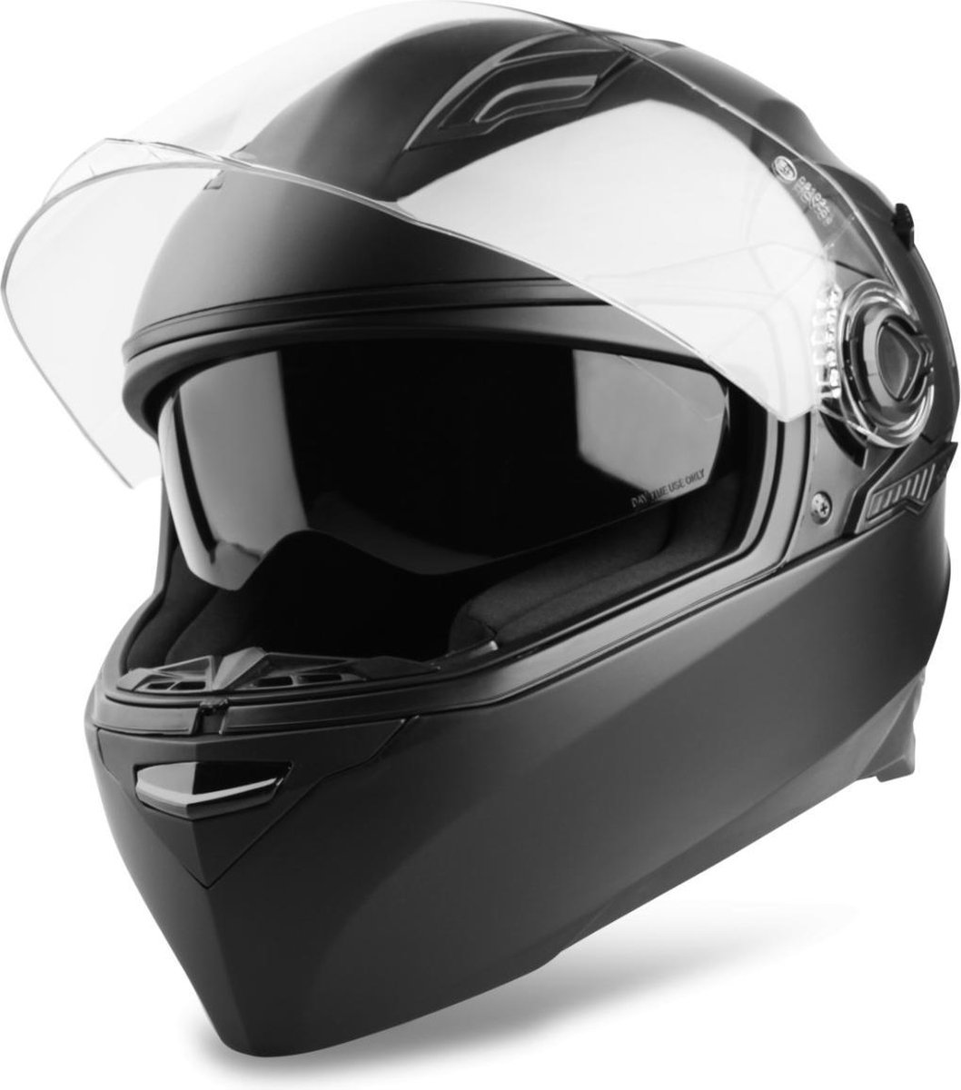Vinz Kensal Integraalhelm Mat Zwart / Integraal Helm / Scooterhelm / Brommerhelm / Motorhelm voor Sc