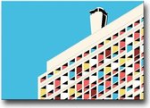 Cité Radieuse by Le Corbusier Poster - 60x90cm Canvas - Multi-color