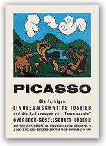 Vintage Pablo Picasso Exhibition Poster 2 - 13x18cm Canvas - Multi-color