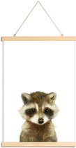 JUNIQE - Posterhanger Wasbeertje illustratie -60x90 /Bruin & Wit
