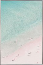 JUNIQE - Poster met kunststof lijst Beach Love -20x30 /Ivoor &