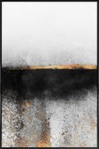 JUNIQE - Poster met kunststof lijst Soot and Gold -13x18 /Grijs & Wit