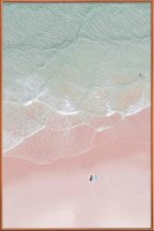 JUNIQE - Poster met kunststof lijst Surf Yoga Ii -60x90 /Roze &