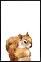 JUNIQE - Poster in kunststof lijst Eekhoorntje illustratie -20x30