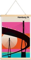 JUNIQE - Posterhanger Vintage Hamburg 74 -20x30 /Kleurrijk