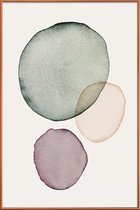 JUNIQE - Poster met kunststof lijst Calm -60x90 /Groen & Zwart
