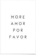 JUNIQE - Poster More Amor -20x30 /Wit & Zwart