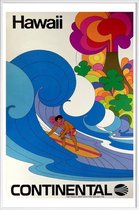 JUNIQE - Poster in kunststof lijst Vintage Hawaï -30x45 /Kleurrijk