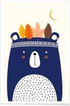 JUNIQE - Poster Little Braveheart -13x18 /Blauw & Ivoor