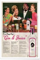 JUNIQE - Poster Gin | Juice - Snoop Dogg -20x30 /Roze & Wit