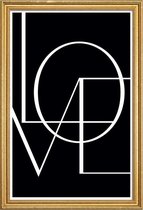 JUNIQE - Poster met houten lijst Love -60x90 /Wit