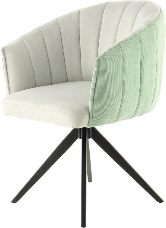 Chaise de Salle à Manger Liv's Skarkmyr - Moderne - Vert - Polyester - 65cm  x 60cm x 82cm | bol.com