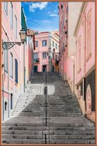 JUNIQE - Poster met kunststof lijst Pink Stairway -30x45 /Roze